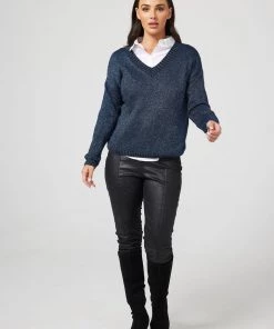 Brave & True Dodger Sparkle Knit | Navy | BT36 Clothing