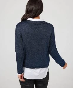 Brave & True Dodger Sparkle Knit | Navy | BT36 Clothing