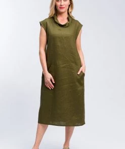 See Saw Cowl Neck Linen 2 Pocket Dress | SS4s