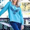 3RD STORY Eagle Logo Sweater | Turquoise | 3RD11