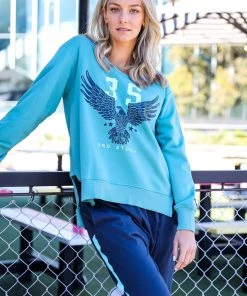 3RD STORY Eagle Logo Sweater | Turquoise | 3RD11