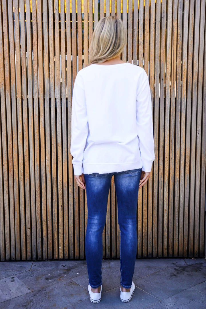 3RD STORY Eagle Stripe Sweater | WHITE | 3RD11 Clothing 3 3RD STORY Eagle Stripe Sweater | WHITE | 3RD11 Clothing