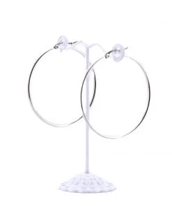 Blu Shimma Medium Silver Hoops Jewellery