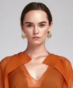 GxG Collective Effie Brushed Metal Earrings - Gold