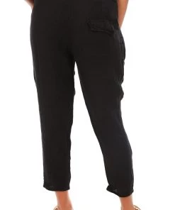 Wednesday Lulu Ellie Linen Pants | Black | CP14