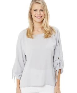 Philosophy Esme Eyelet Tie Top - Silver Tops