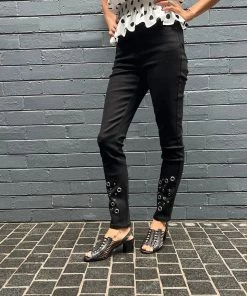 Joseph Ribkoff Eyelet Jeans | Black | JR15