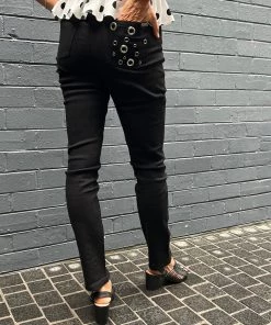 Joseph Ribkoff Eyelet Jeans | Black | JR15