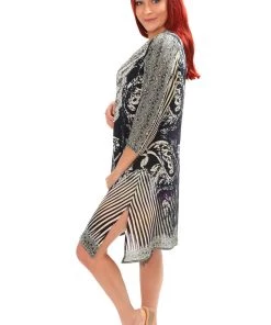 Fashion Spectrum Mosaic Tunic Dress - Black