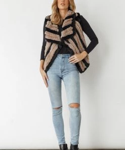 Caju Faux Fur Vest | Taupe | CAJ18