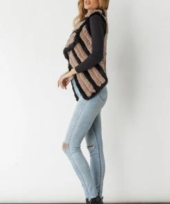 Caju Faux Fur Vest | Taupe | CAJ18