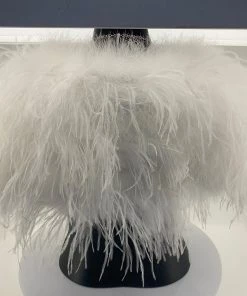 Pizazz Boutique Events Ostrich Feather Shrug | White | FI2
