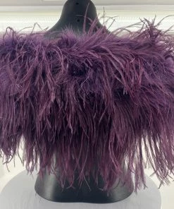 Pizazz Boutique Ostrich Feather Shrug | Purple | FI2 Events