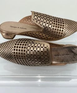 Django & Juliette Flan Heeled Slide | Champagne | DJ2 Shoes