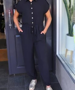 Frank Lyman Short Sleeve Jumpsuit With Pockets - FL7