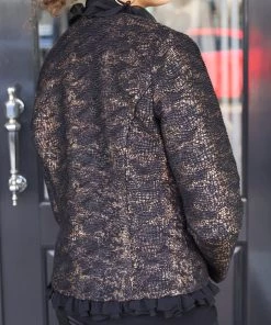 Frank Lyman Frill Detail Jacket - Reptile Bronze Jackets/Coats