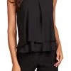 Frank Lyman Tops Chiffon V Neck Top - Black