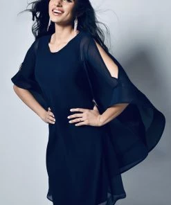 Frank Lyman Clothing Freda Woven Dress | Navy | FL33