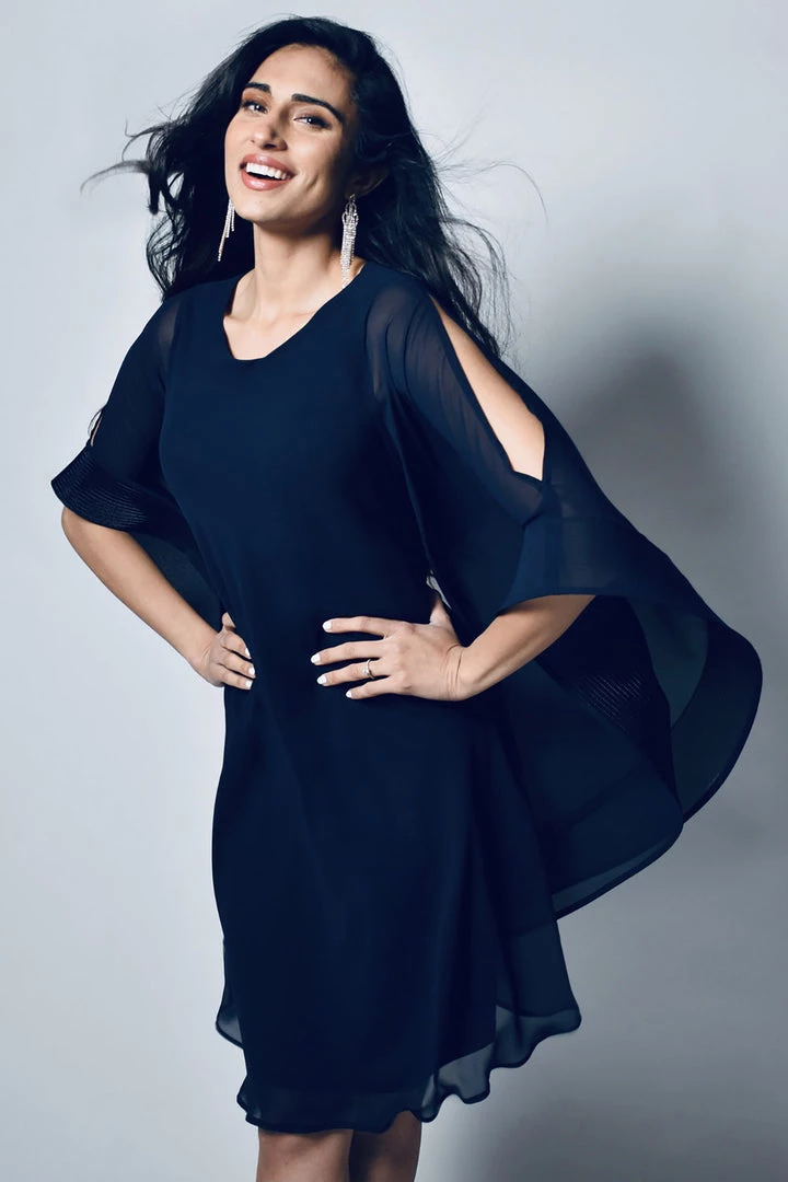 Frank Lyman Clothing Freda Woven Dress | Navy | FL33 2 Frank Lyman Clothing Freda Woven Dress | Navy | FL33