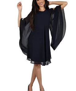 Frank Lyman Clothing Freda Woven Dress | Navy | FL33