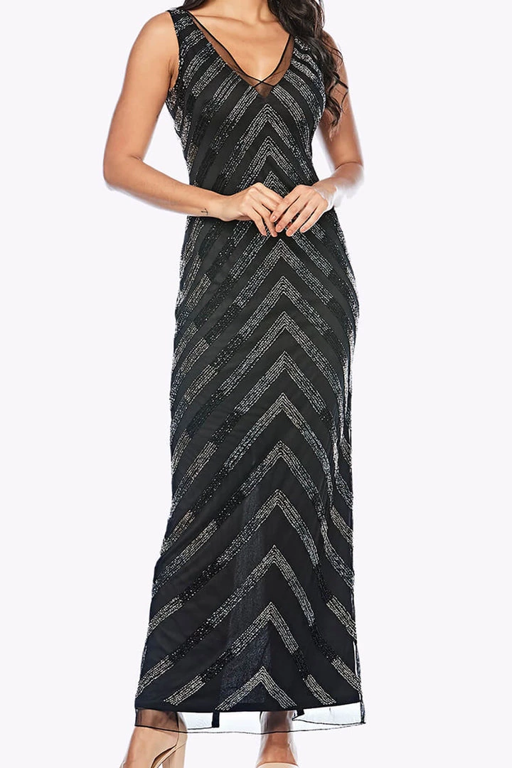 Zaliea Geometric Beaded Dress | Black | Z12 Clothing 1 Zaliea Geometric Beaded Dress | Black | Z12 Clothing