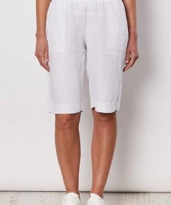 Gordon Smith Jersey Waist Linen Shorts | White | GS8