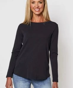 Gordon Smith L/S Crew Neck Tee | Navy | GS40 Tops