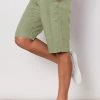 Gordon Smith Jersey Waist Linen Shorts | Sage | GS8