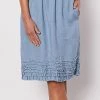 Gordon Smith Ruffled Hem Linen Pull On Skirt | Powder | GS22