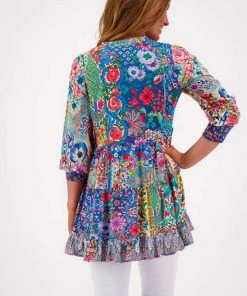 Lulalife Hathaway Tiered Tunic | Blue | LL53 Clothing