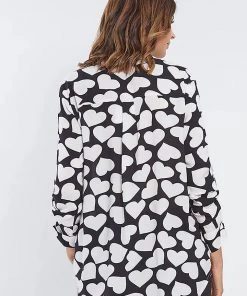 Hammock & Vine Tops Black & White Heart Shirt | HV3 15 Hammock & Vine Tops Black & White Heart Shirt | HV3