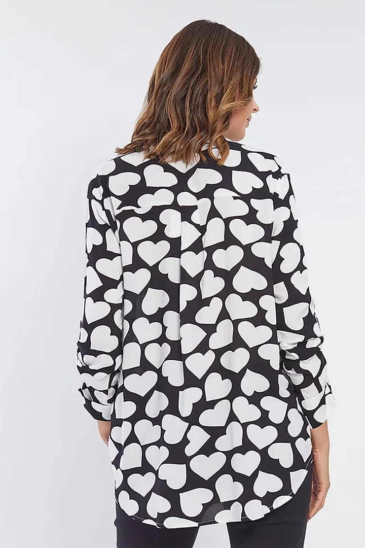 Hammock & Vine Tops Black & White Heart Shirt | HV3 8 Hammock & Vine Tops Black & White Heart Shirt | HV3