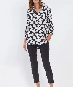 Hammock & Vine Tops Black & White Heart Shirt | HV3 14 Hammock & Vine Tops Black & White Heart Shirt | HV3