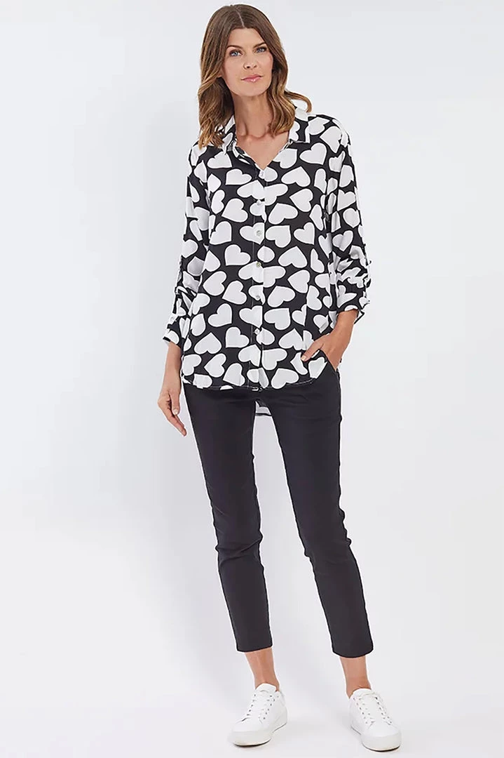 Hammock & Vine Tops Black & White Heart Shirt | HV3 7 Hammock & Vine Tops Black & White Heart Shirt | HV3