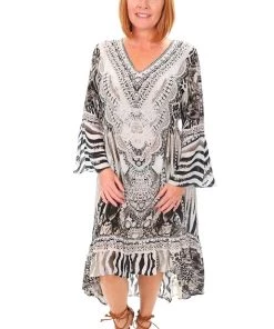 Fashion Spectrum High Low Silk Dress | Abaza | FS7 Resort Wear