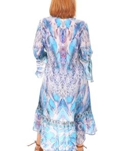 Fashion Spectrum Paluma High Low Silk Dress | Blue | FS7 Resort Wear