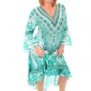 Fashion Spectrum Resort Wear Paluma High Low Silk Dress | Green | FS7