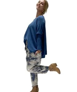 Cindy G Holly Knit Jumper | Oxford Blue | CG53 Clothing