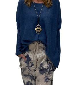 Cindy G Holly Knit Jumper | Oxford Blue | CG53 Clothing