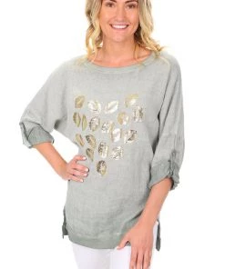 Cest Parfait Hot Lips Top - Khaki - CP3