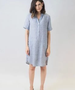 Naturals By O & J Gauze Linen Shirt Dress | Black Houndstooth | OJ14 S Clothing