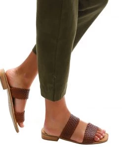 Human Oasis Leather Slide - Choc