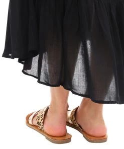 Human Chester Leather Slide - Tan Ocelot - HS12