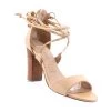 Human Lawton Leather Tie Up Heels - Natural