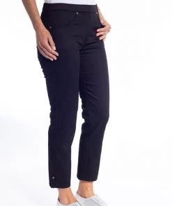 Cafe Latte Pull On 7/8 Jeans | Black | CL5