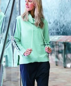 3RD STORY Ink Stripe Embossed Logo Sweater | Wasabi | RD21 Clothing