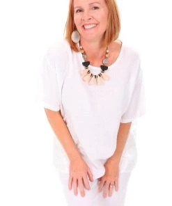 Wednesday Lulu Side Panel Linen Top - White