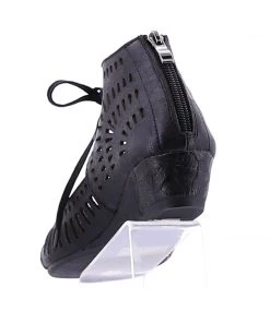 Isabella Mayan Wedge Sandal - Black Shoes