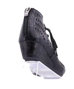 Isabella Mayan Wedge Sandal - Black Shoes