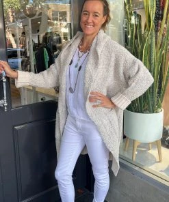 Italian Star Betty Boucle Cardi | Natural | IS31